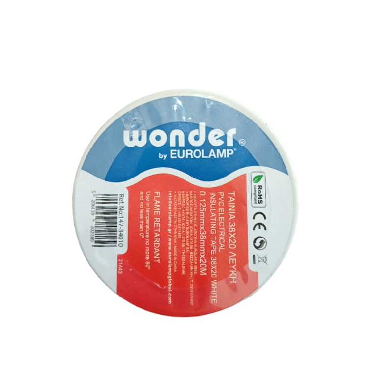 ΜΟΝΩΤΙΚΗ ΤΑΙΝΙΑ ΛΕΥΚΗ 38X20MM ΦΑΡΔΙΑ WONDER EUROLAMP 147-34010