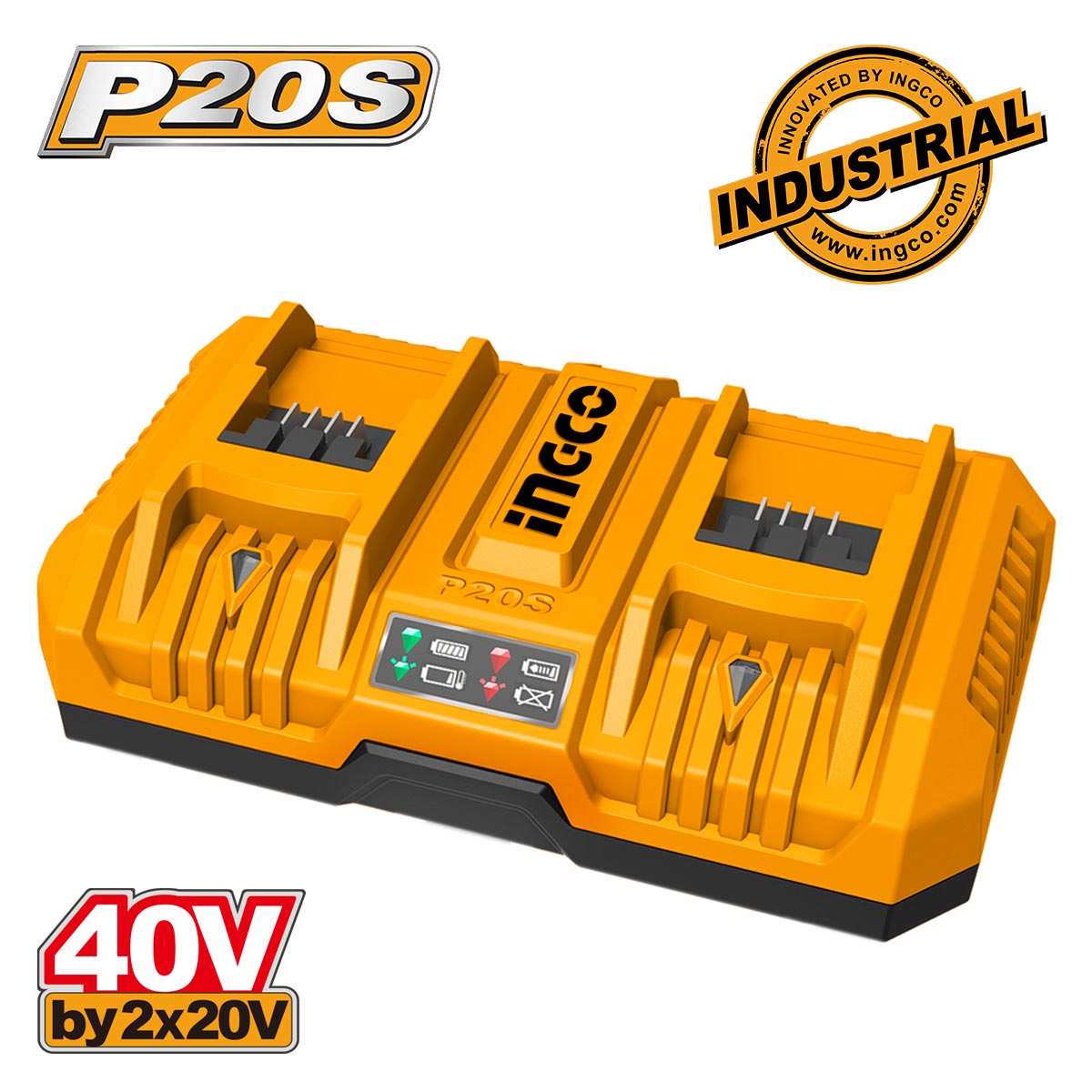 ΤΑΧΥΦΟΡΤΙΣΤΗΣ 2 ΘΕΣΕΩΝ 2X20V 4A+4A INGCO FCLI2082