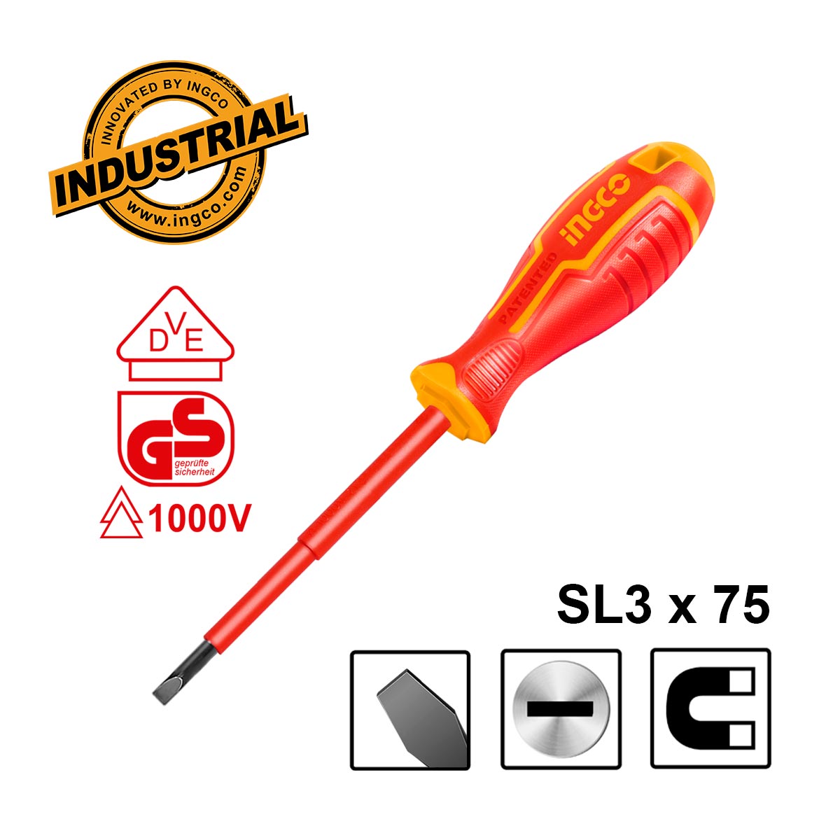 ΚΑΤΣΑΒΙΔΙ ΗΛΕΚΤΡΟΛΟΓΟΥ VDE ΙΣΙΟ SL3X75MM INGCO HISD813075
