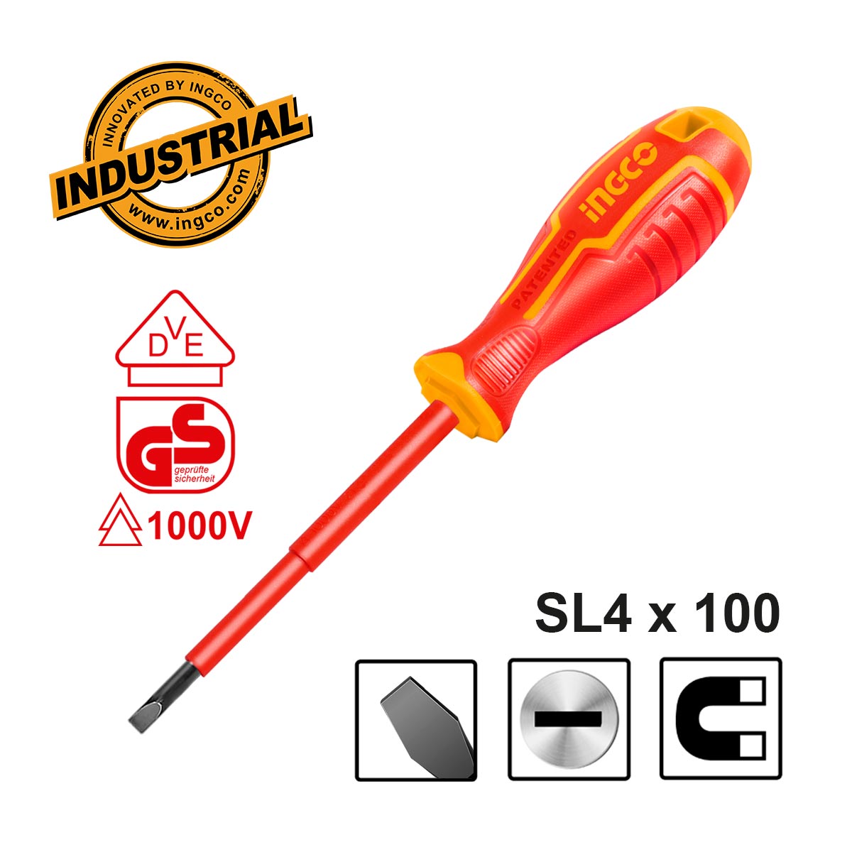 ΚΑΤΣΑΒΙΔΙ ΗΛΕΚΤΡΟΛΟΓΟΥ VDE ΙΣΙΟ SL4X100MM INGCO HISD814100